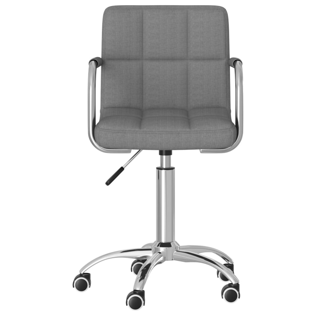 Silla de oficina giratoria de tela gris claro vidaXL