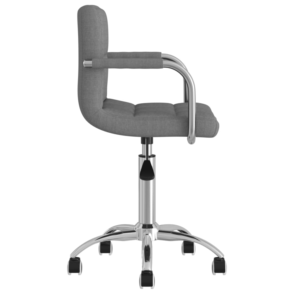 Silla de oficina giratoria de tela gris claro vidaXL