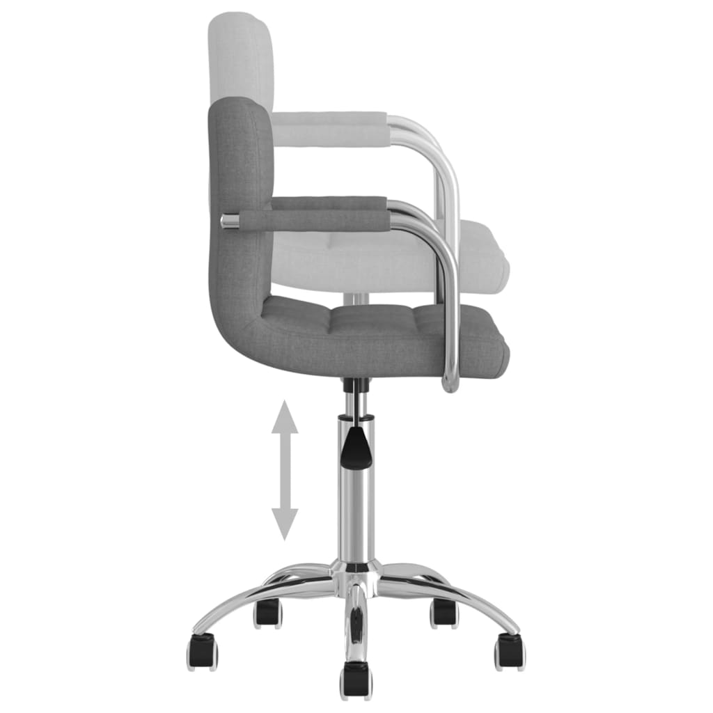 Silla de oficina giratoria de tela gris claro vidaXL