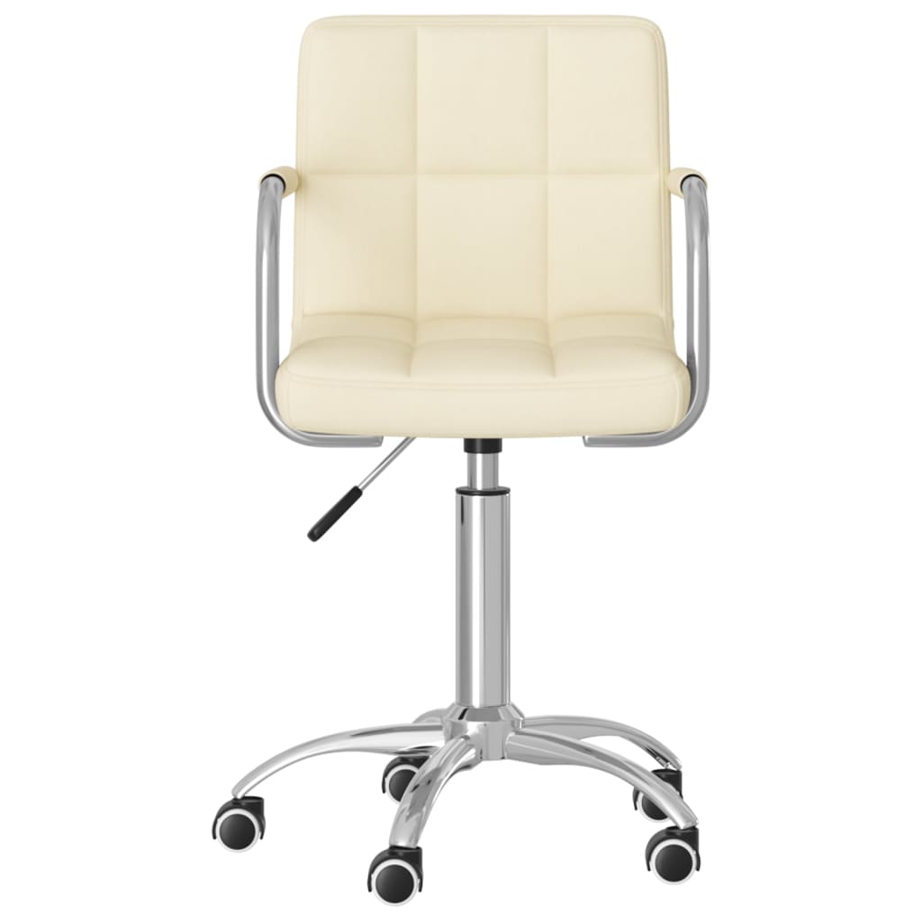 Cream fabric rotating office chair