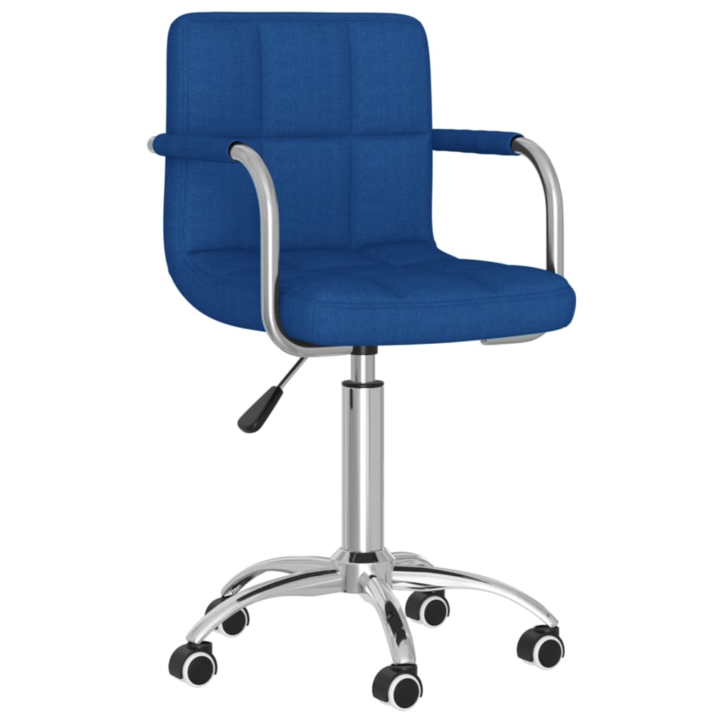 Silla de oficina giratoria de tela azul vidaXL