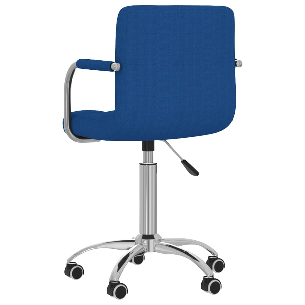 Silla de oficina giratoria de tela azul vidaXL