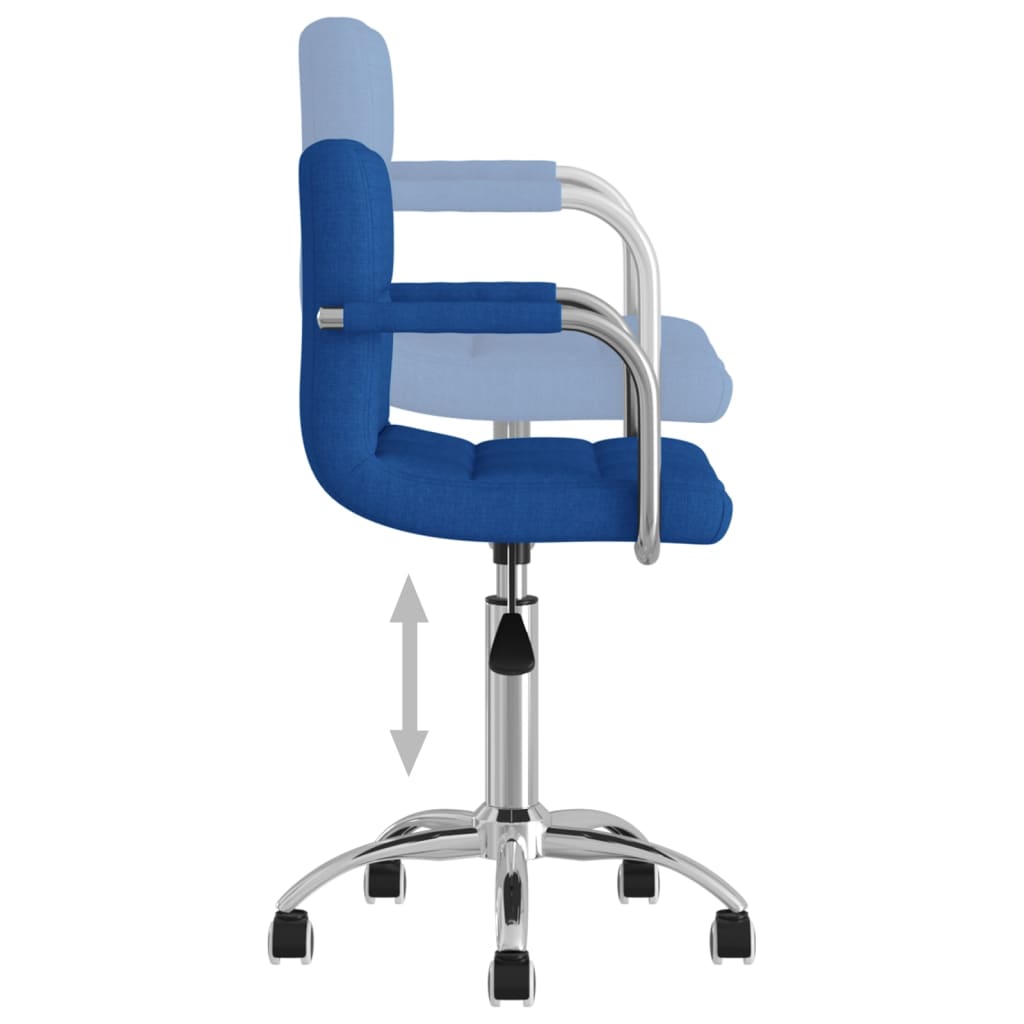 Silla de oficina giratoria de tela azul vidaXL