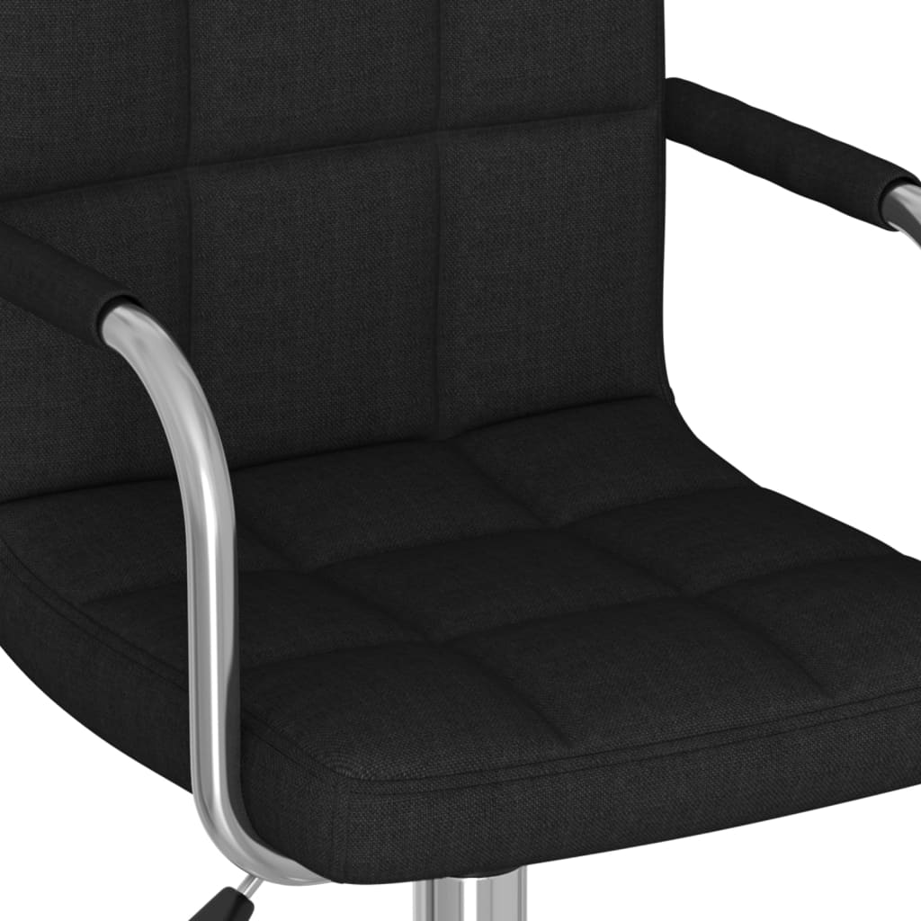 Silla de oficina giratoria de tela negra vidaXL