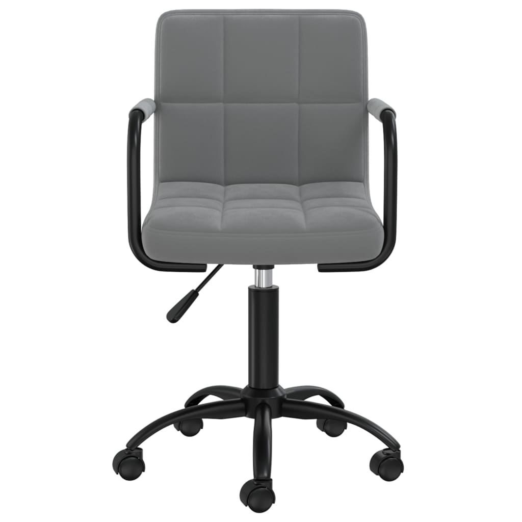 Dark gray velvet rotating office chair