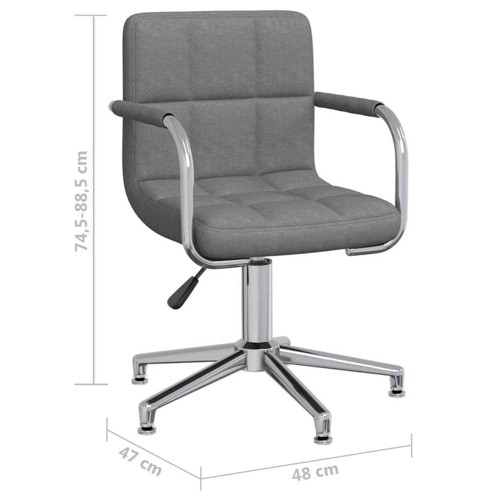 Silla de oficina giratoria de tela gris claro vidaXL