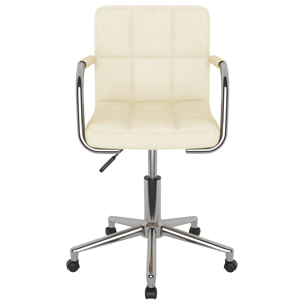 Cream fabric rotating office chair