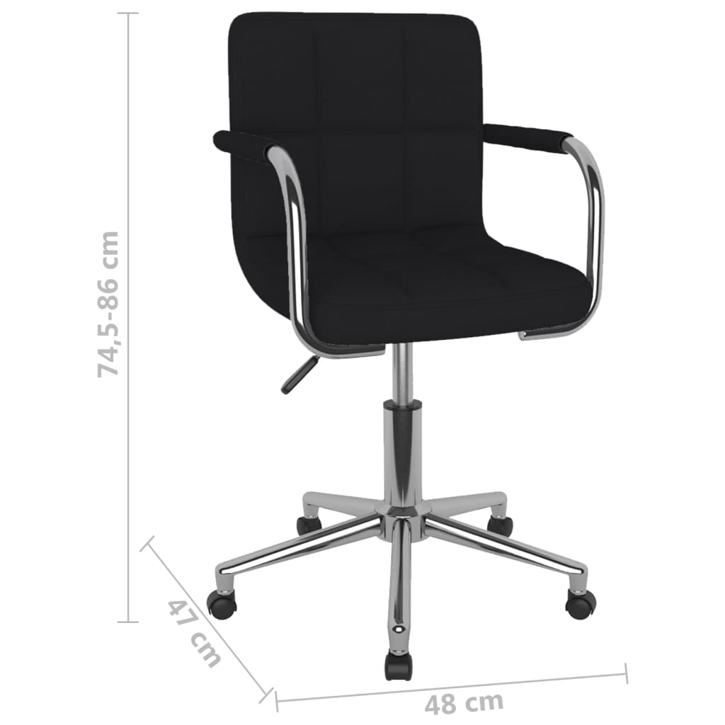 Silla de oficina giratoria de tela negra vidaXL