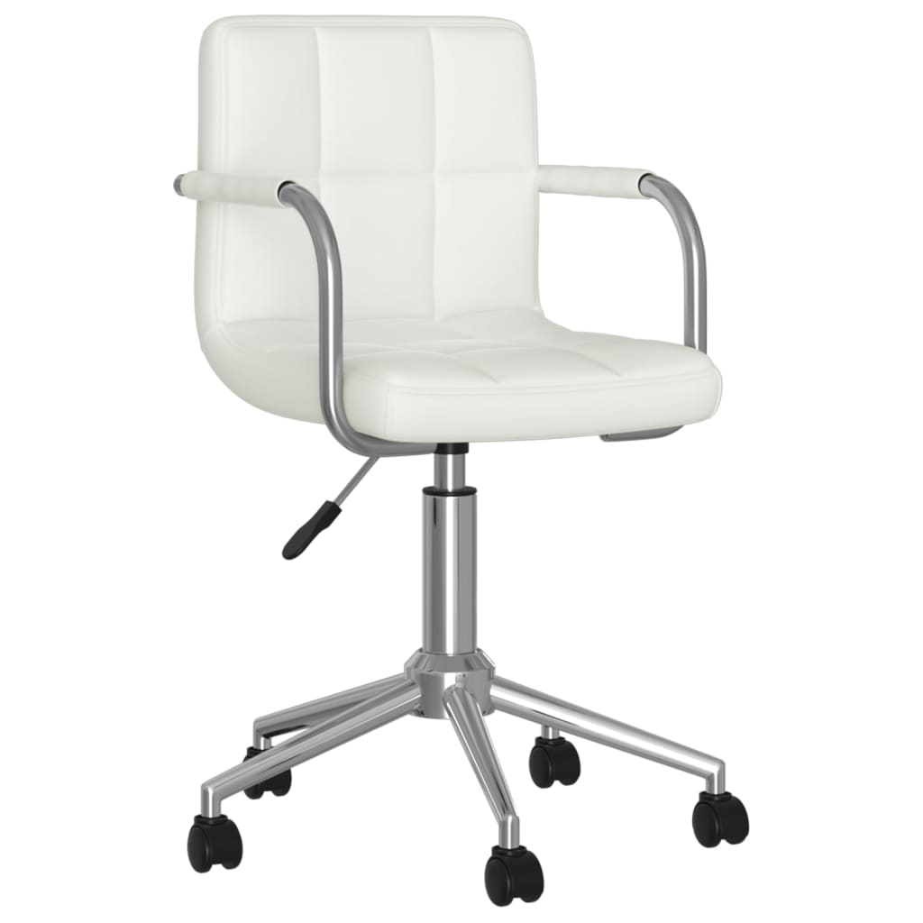 Silla de oficina giratoria de cuero sintético blanco vidaXL