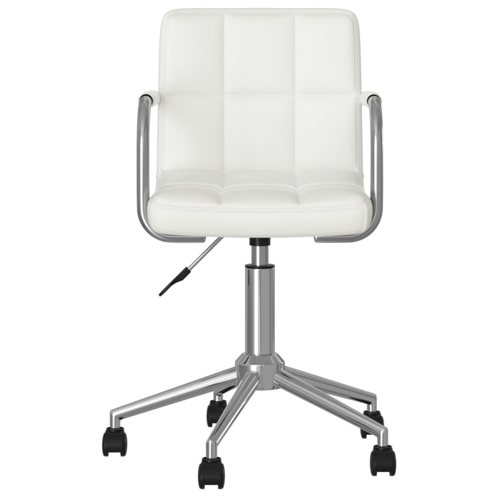 Silla de oficina giratoria de cuero sintético blanco vidaXL