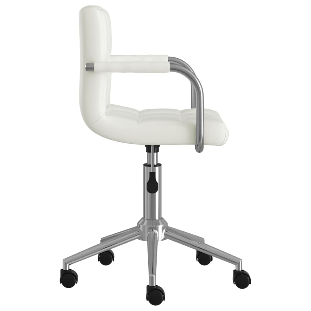 Silla de oficina giratoria de cuero sintético blanco vidaXL