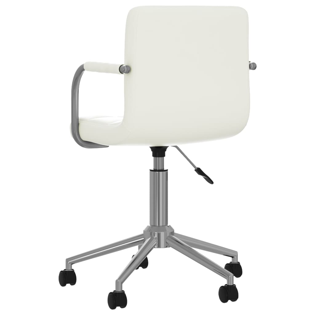 Silla de oficina giratoria de cuero sintético blanco vidaXL