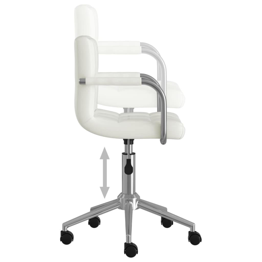 Silla de oficina giratoria de cuero sintético blanco vidaXL