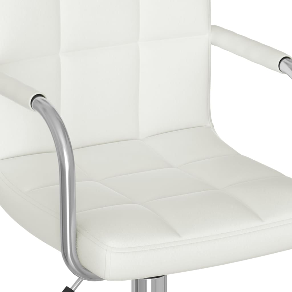 Silla de oficina giratoria de cuero sintético blanco vidaXL