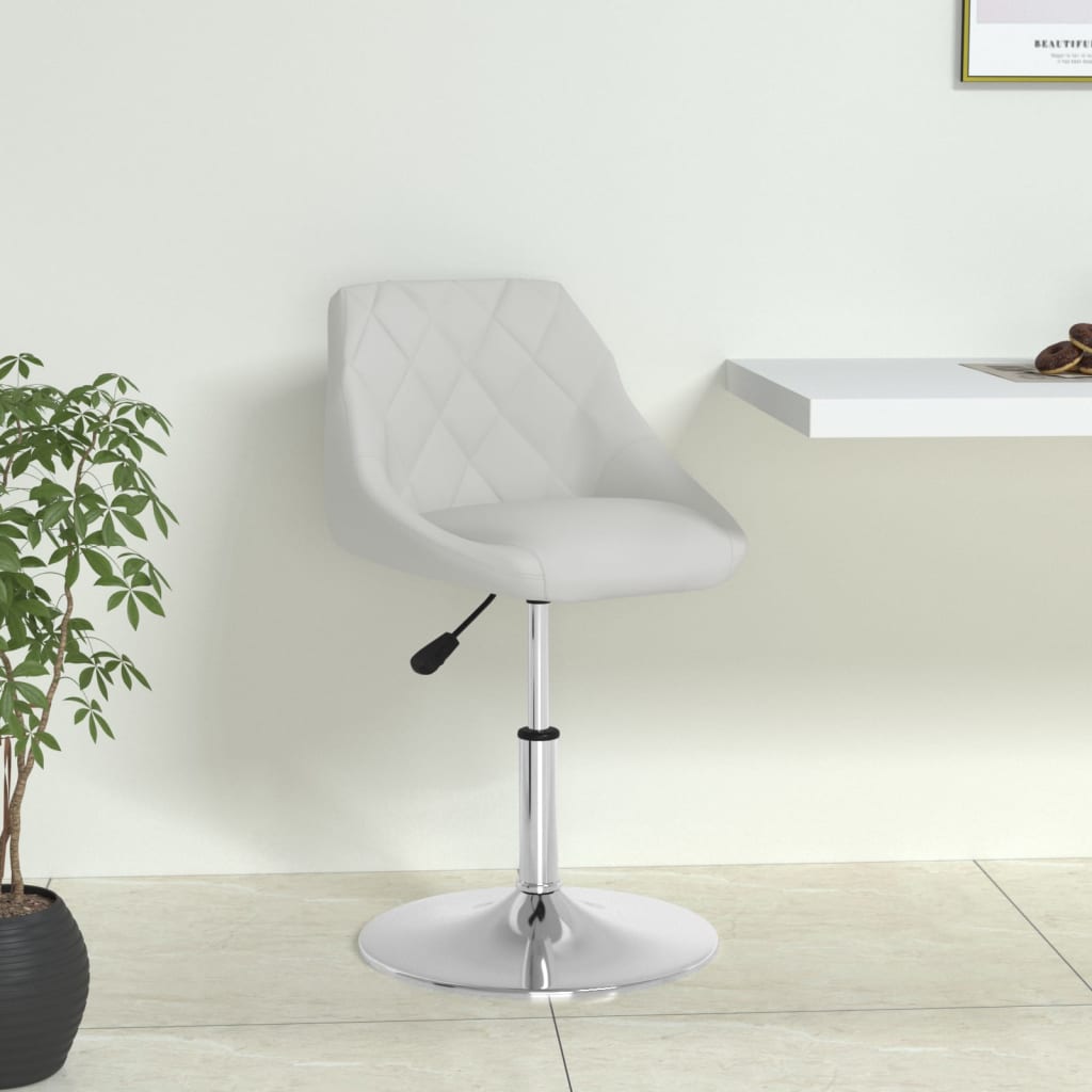 Vetonek Silla de comedor de cuero sintético blanco