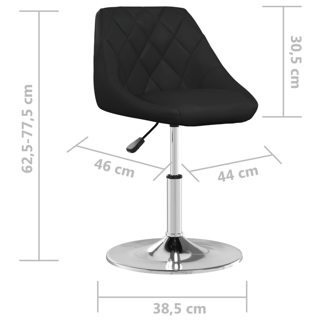 Silla de comedor de cuero sintético negra vidaXL