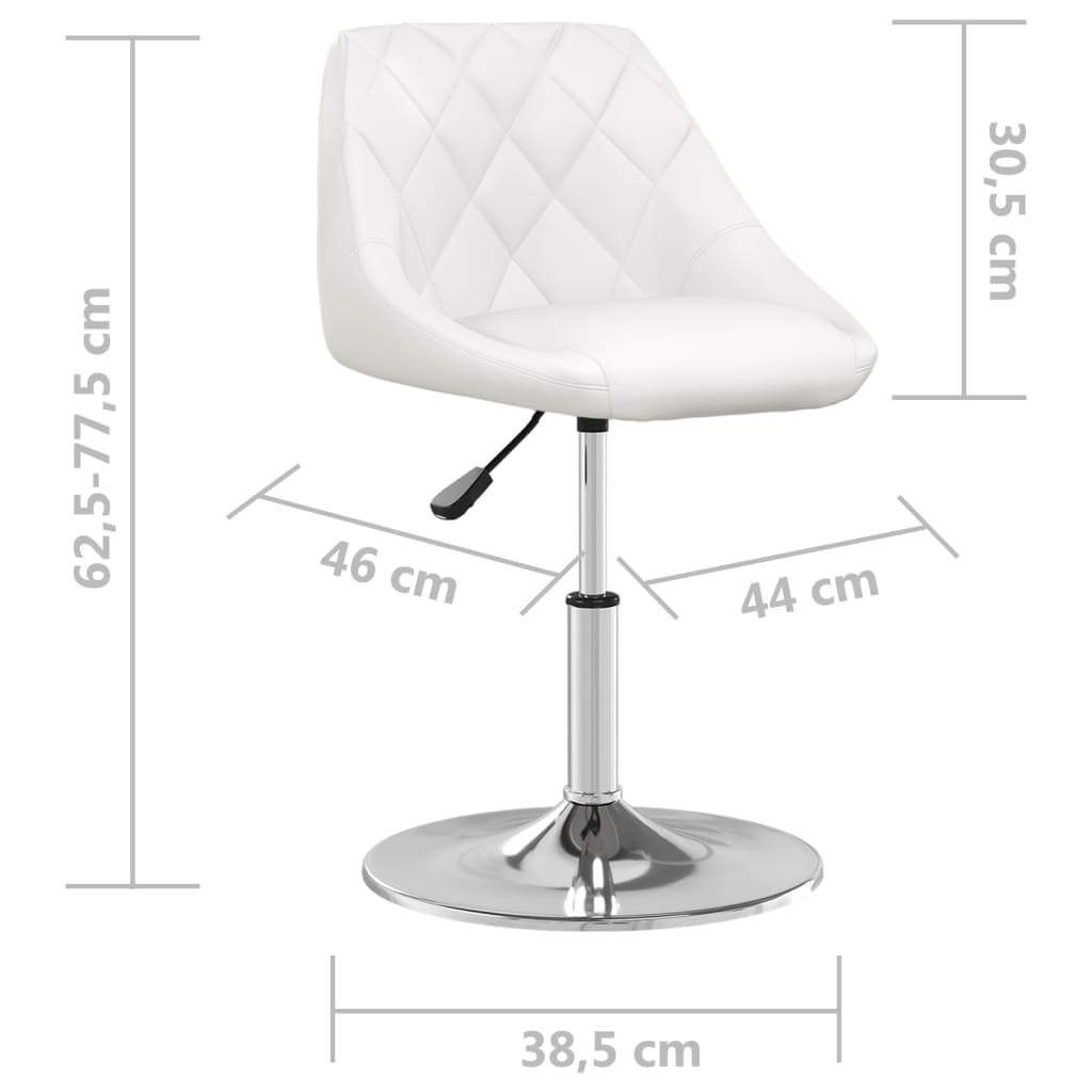 Sillas de comedor 2 unidades cuero sintético blanco vidaXL