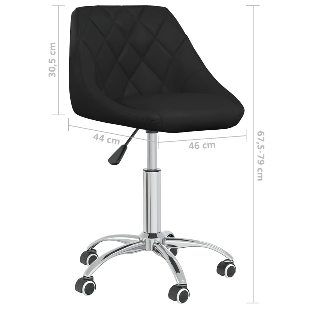 Silla de oficina giratoria de cuero sintético negro vidaXL