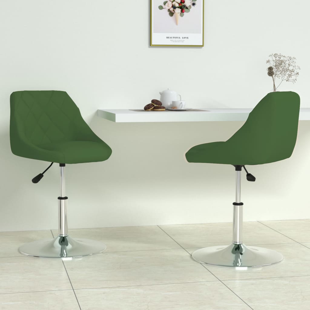 Vetonek Sillas de comedor giratorias 2 unidades terciopelo verde oscuro