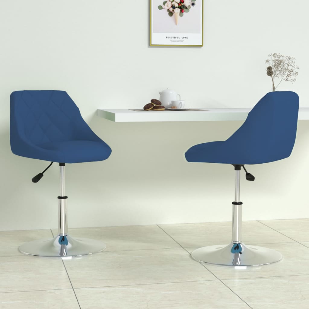 Vetonek Sillas de comedor giratorias 2 uds terciopelo azul