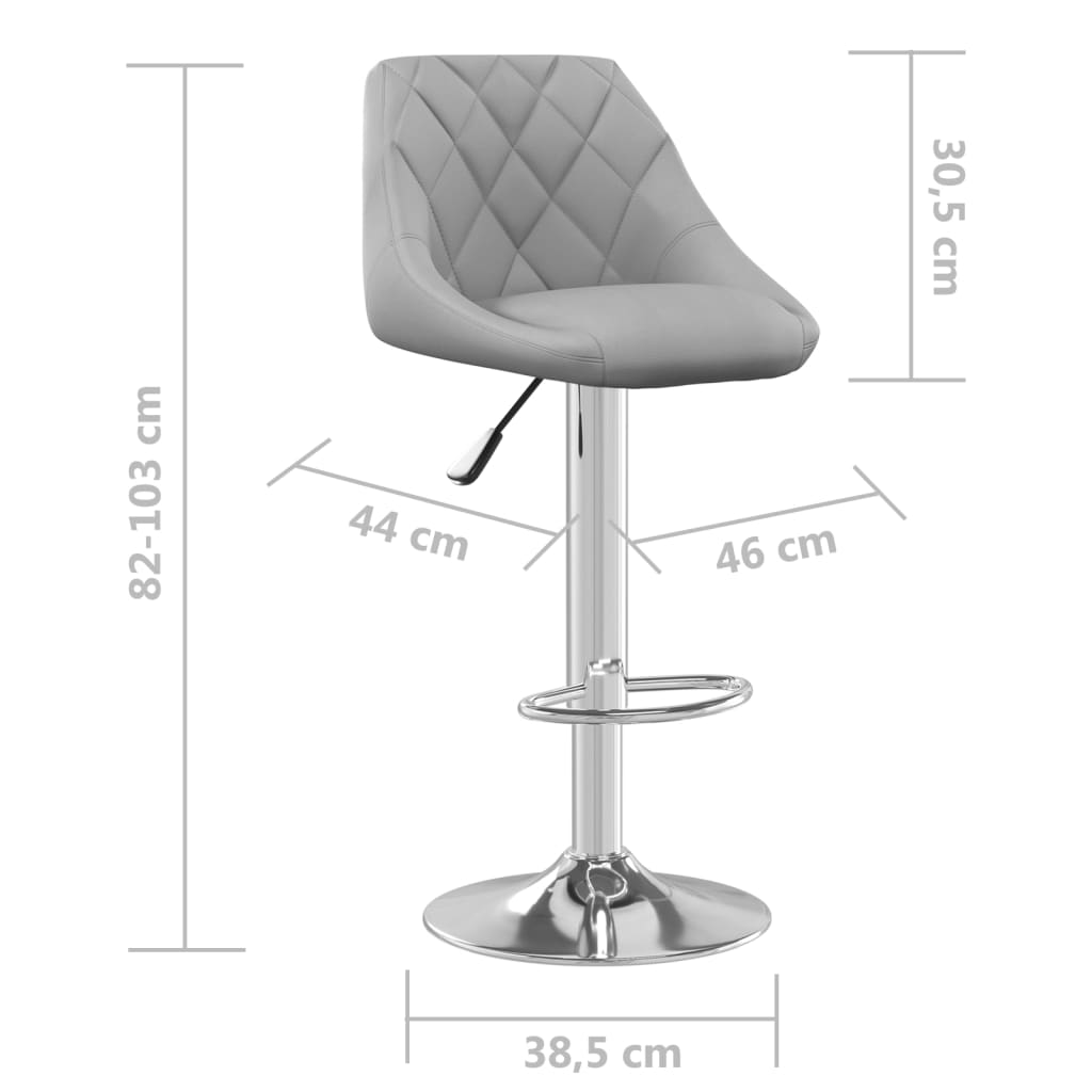 Taburete de cocina de terciopelo gris claro vidaXL