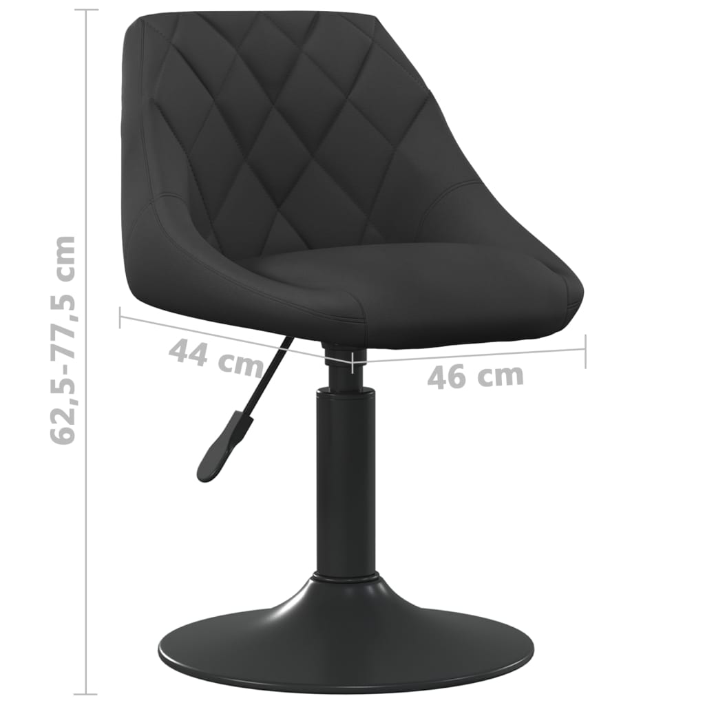 Sillas de comedor giratorias 2 uds terciopelo negro vidaXL