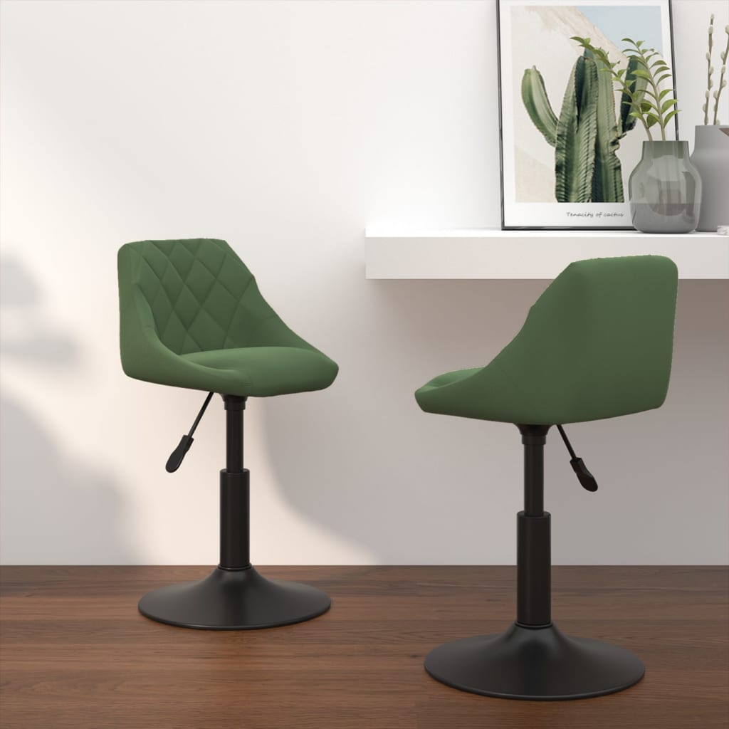 Vetonek Sillas de comedor giratorias 2 unidades terciopelo verde oscuro