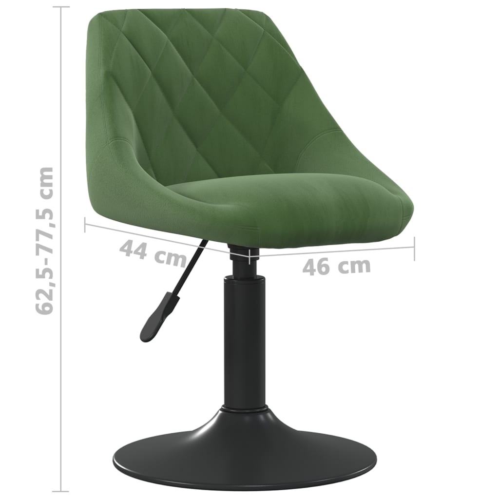 Sillas de comedor giratorias 2 unidades terciopelo verde oscuro vidaXL