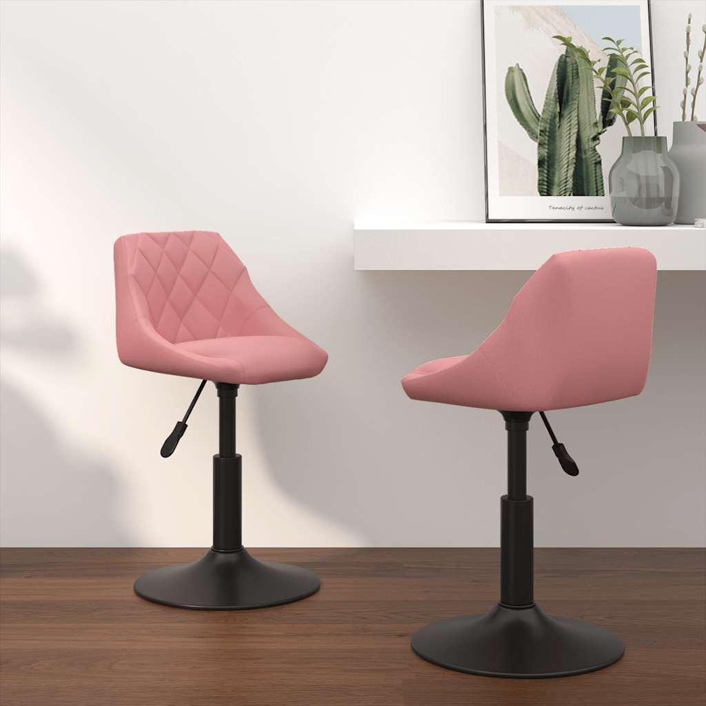 Vetonek Sillas de comedor giratorias 2 unidades terciopelo rosa