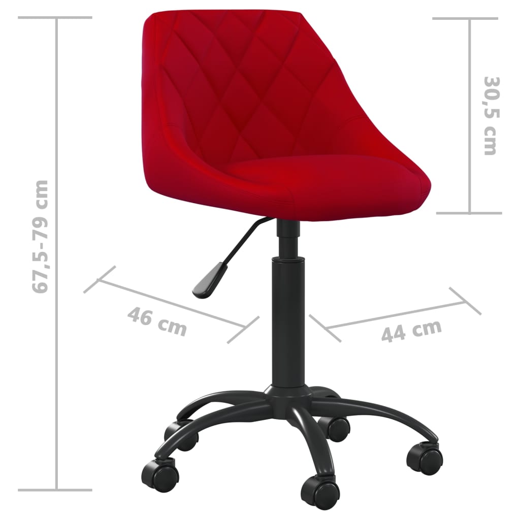 Silla de comedor terciopelo rojo tinto vidaXL