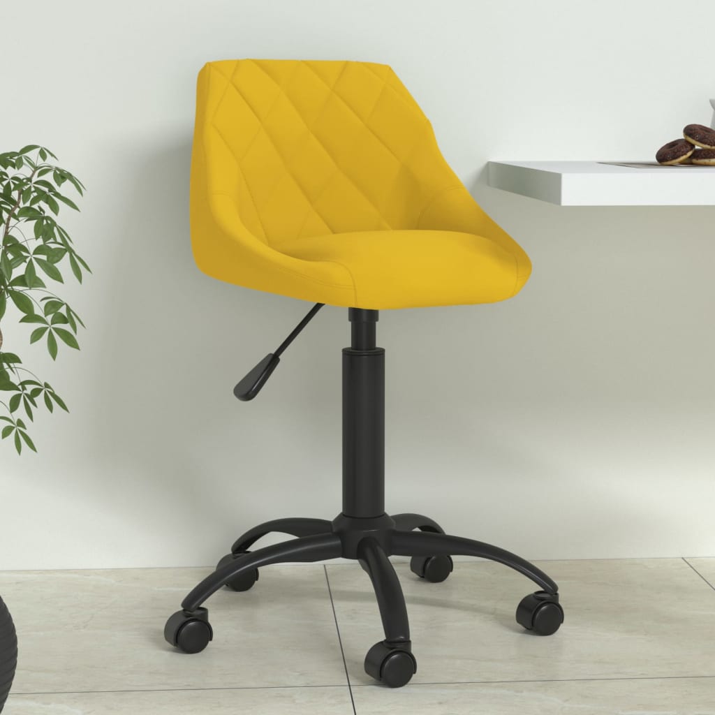 Vetonek Silla de comedor de terciopelo amarillo mostaza