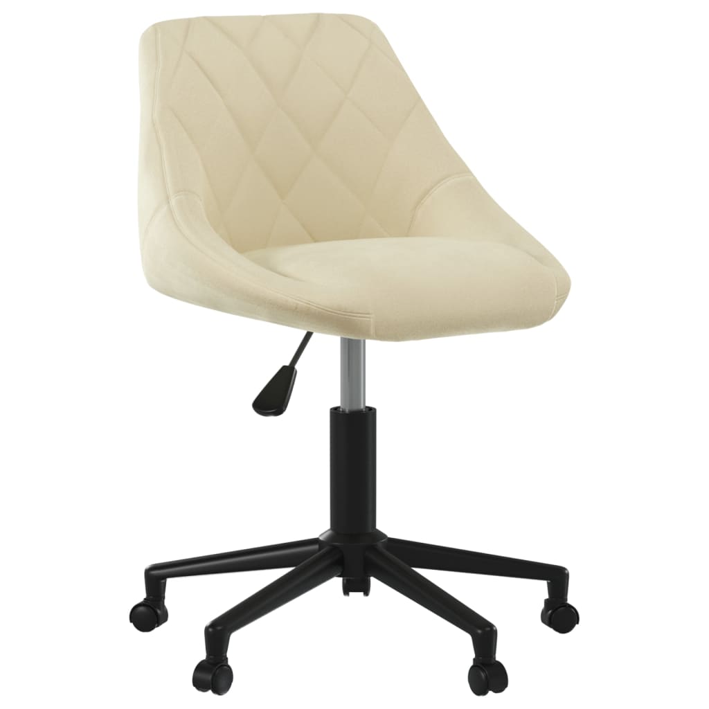 Silla de oficina giratoria de terciopelo crema vidaXL