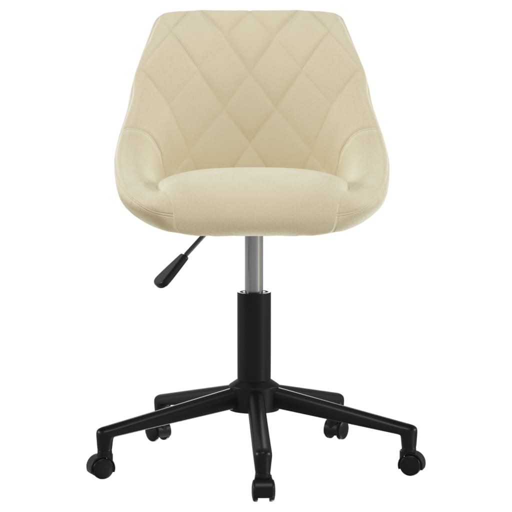 Silla de oficina giratoria de terciopelo crema vidaXL