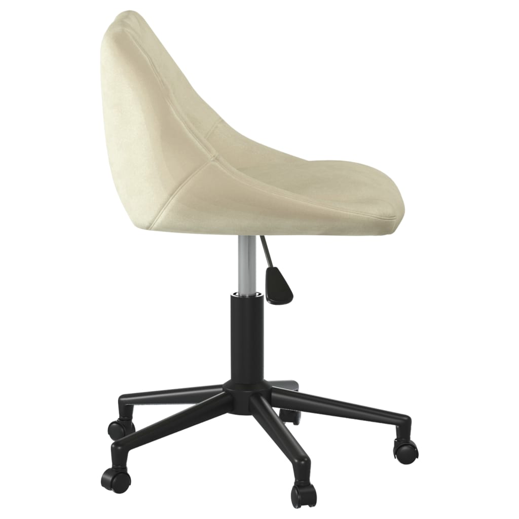 Silla de oficina giratoria de terciopelo crema vidaXL