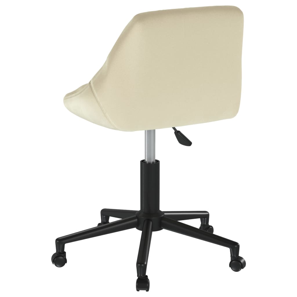 Silla de oficina giratoria de terciopelo crema vidaXL