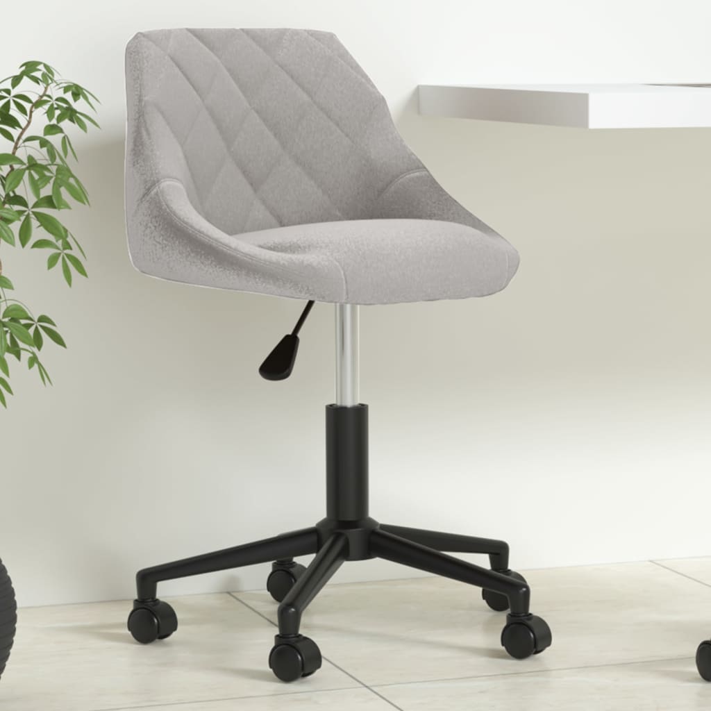 Vetonek Silla de oficina giratoria de terciopelo gris claro