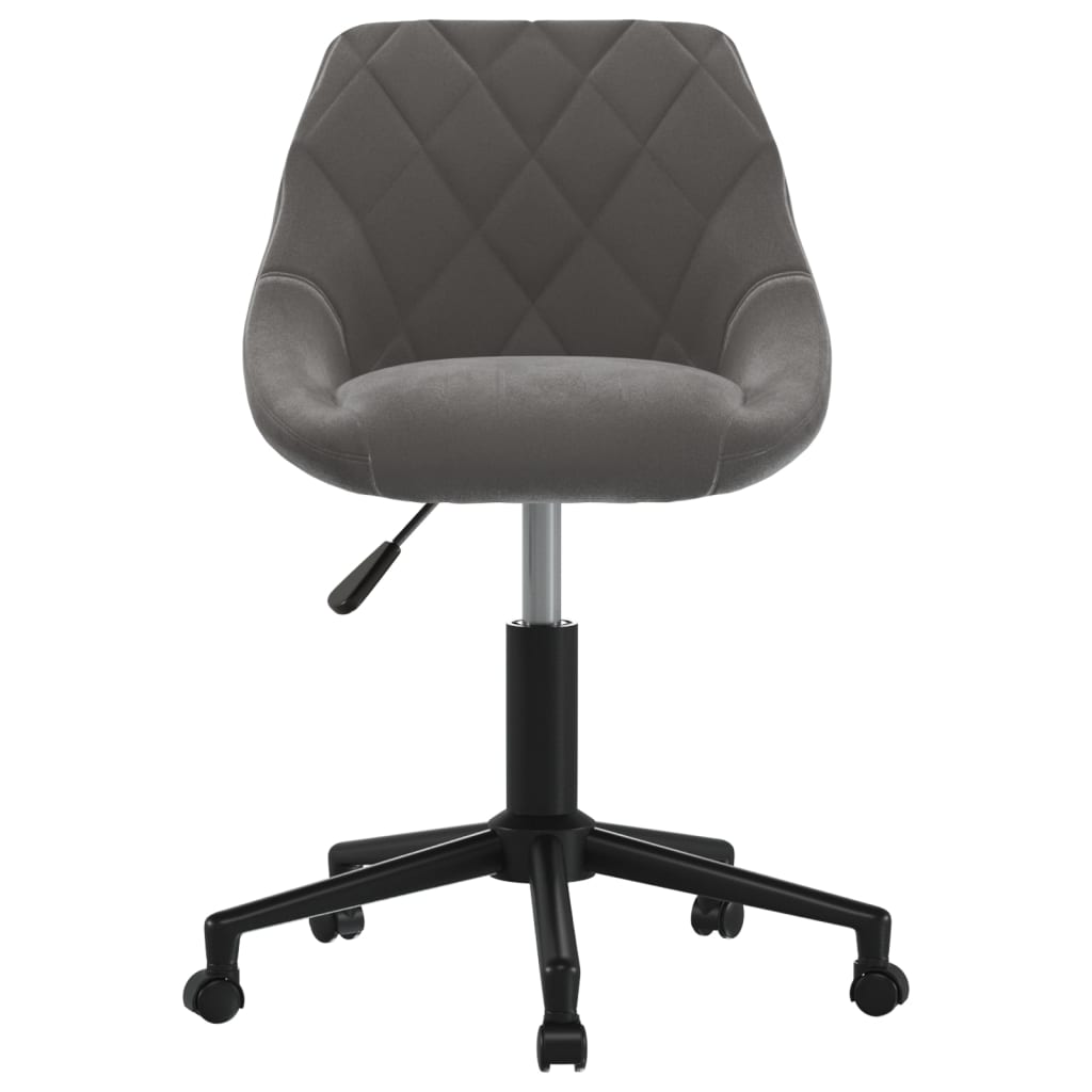 Dark gray velvet rotating office chair