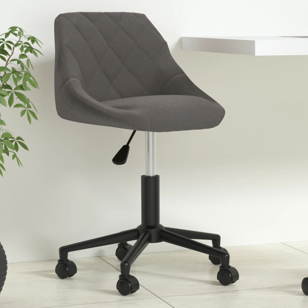 Vetonek Silla de oficina giratoria de terciopelo gris oscuro