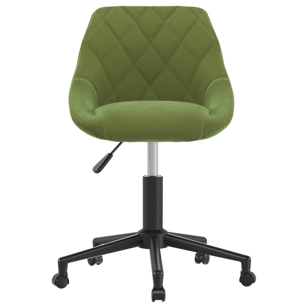 Silla de oficina giratoria de terciopelo verde claro