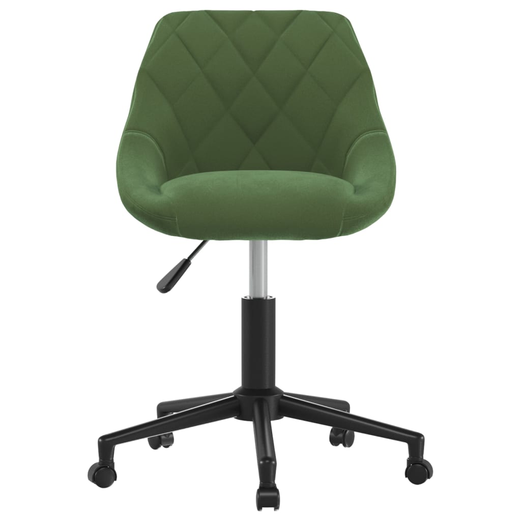 Silla de oficina giratoria de terciopelo verde oscuro