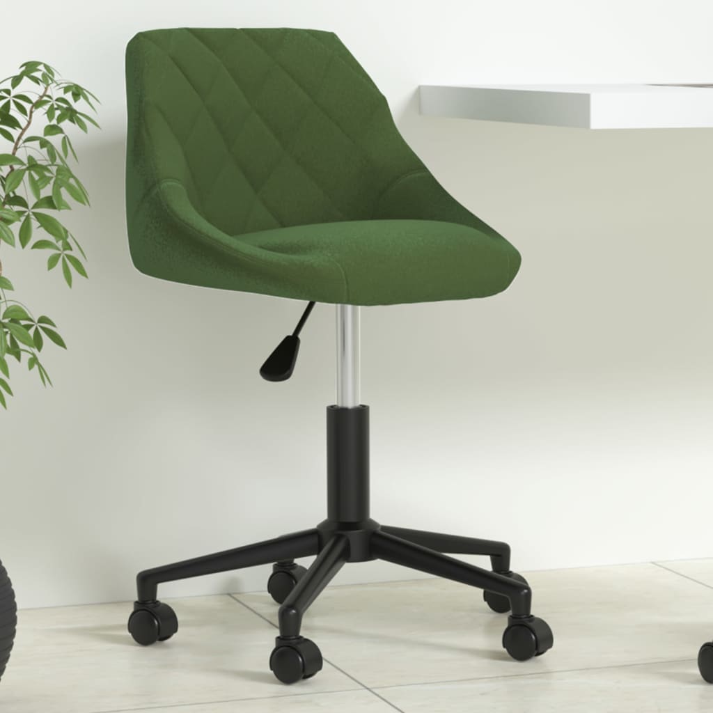 Vetonek Silla de oficina giratoria de terciopelo verde oscuro