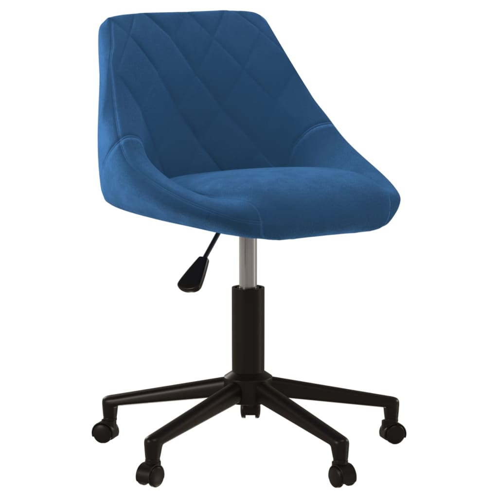 Silla de oficina giratoria de terciopelo azul vidaXL