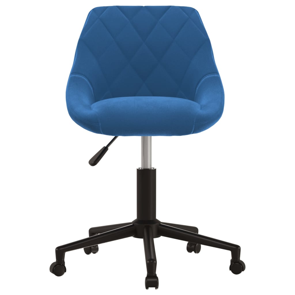 Silla de oficina giratoria de terciopelo azul vidaXL