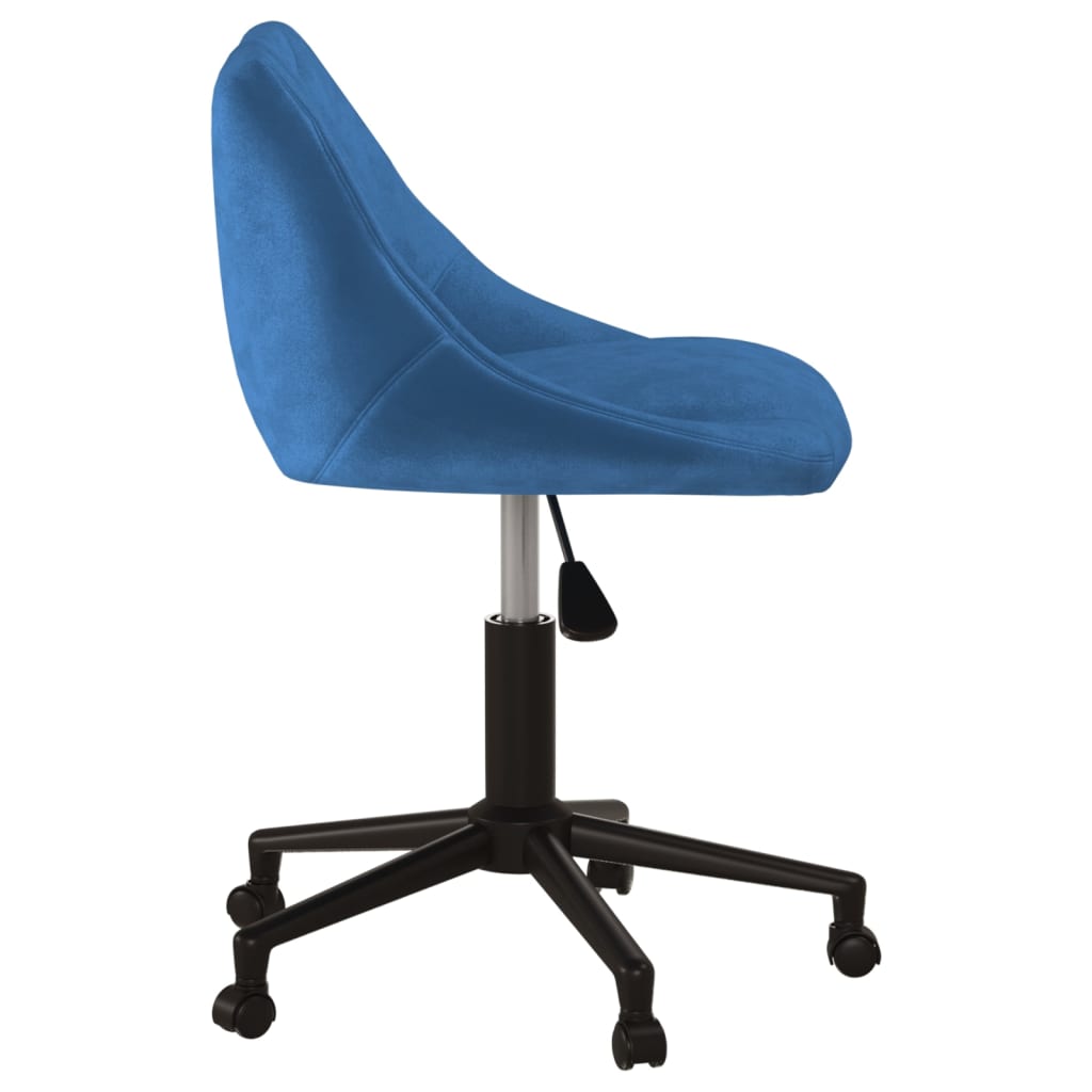 Silla de oficina giratoria de terciopelo azul vidaXL