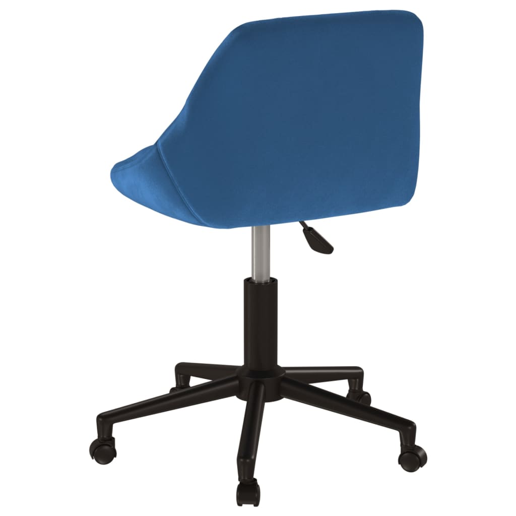 Silla de oficina giratoria de terciopelo azul vidaXL