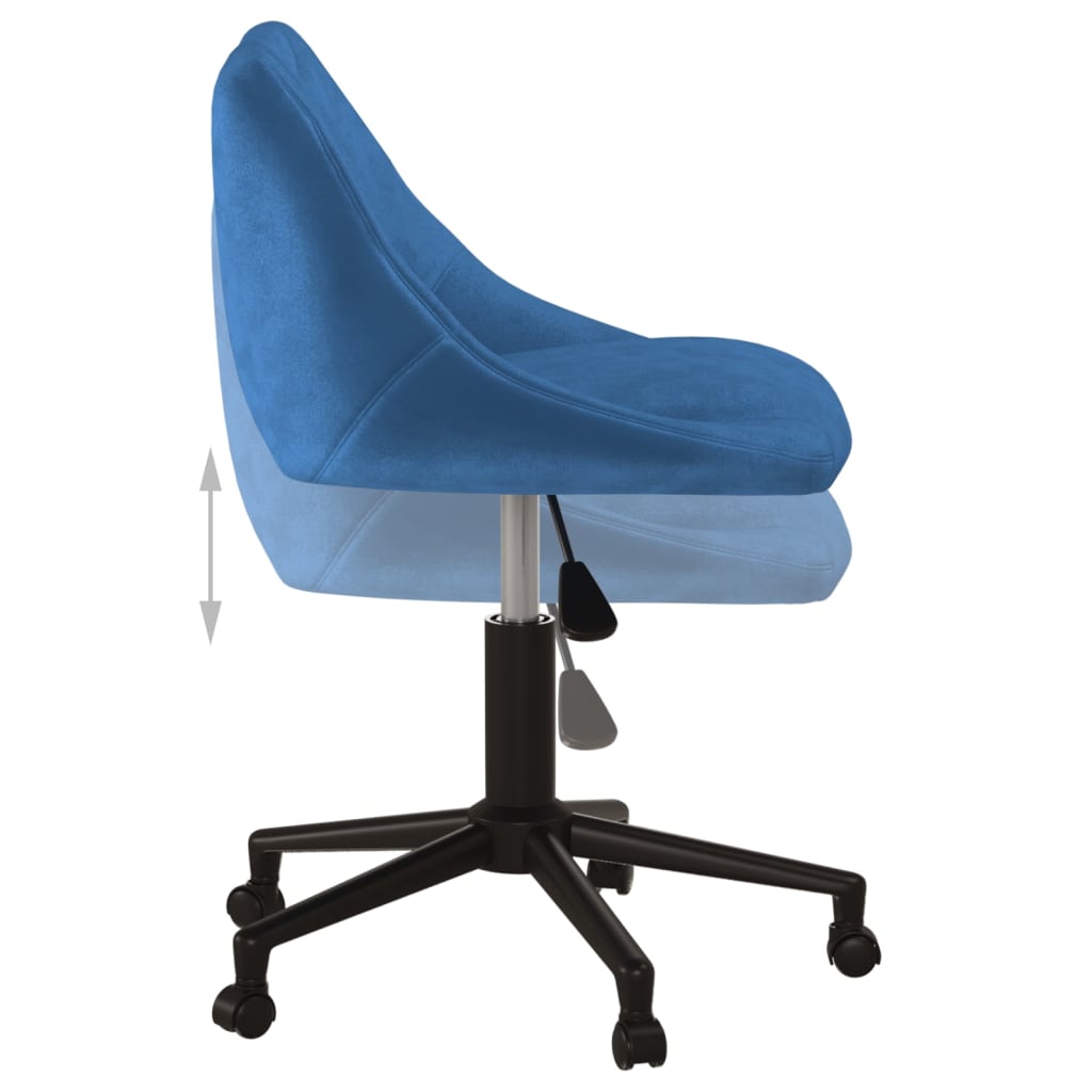 Silla de oficina giratoria de terciopelo azul vidaXL