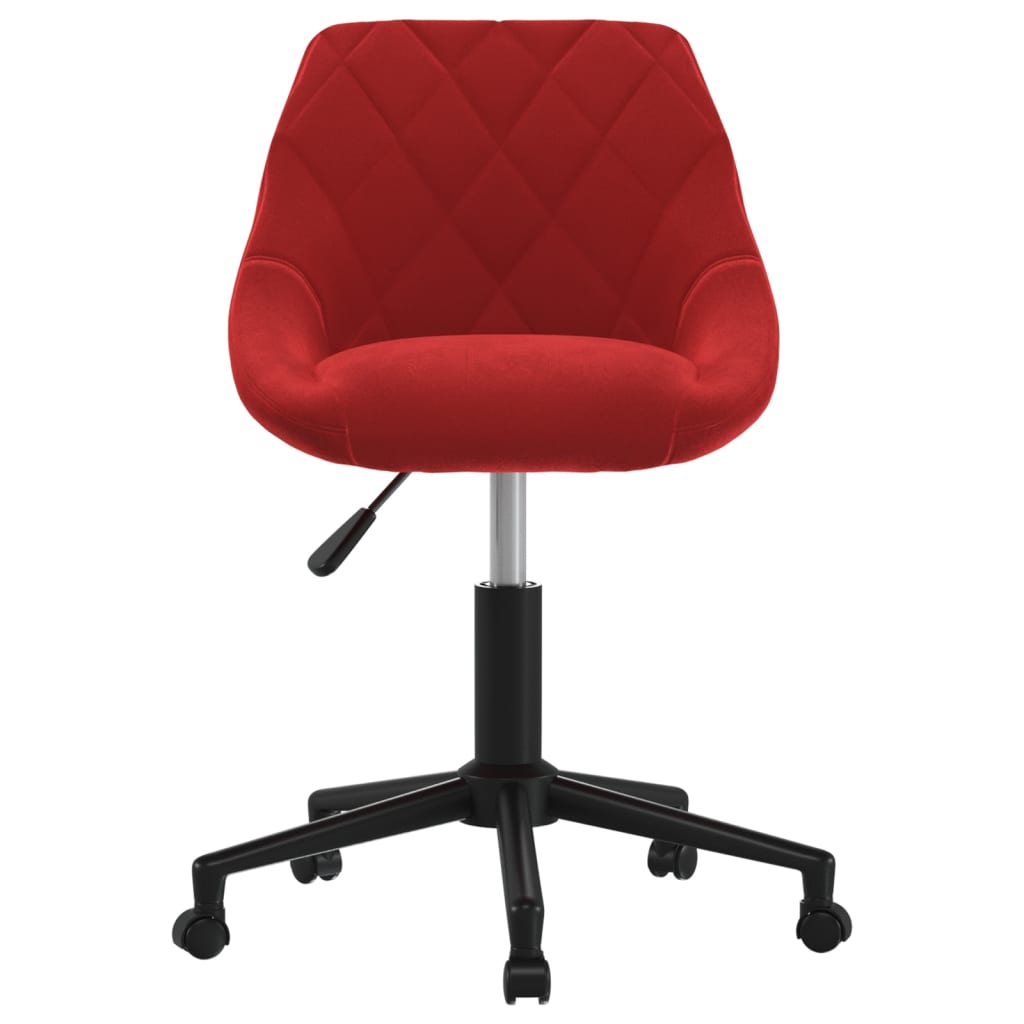 Silla de oficina giratoria de terciopelo rojo tinto