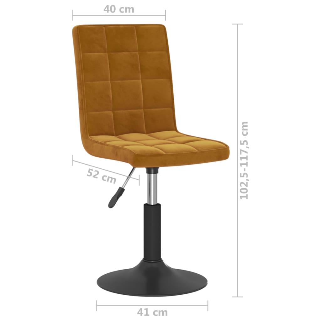 Sillas de comedor giratorias 2 unidades terciopelo marrón vidaXL