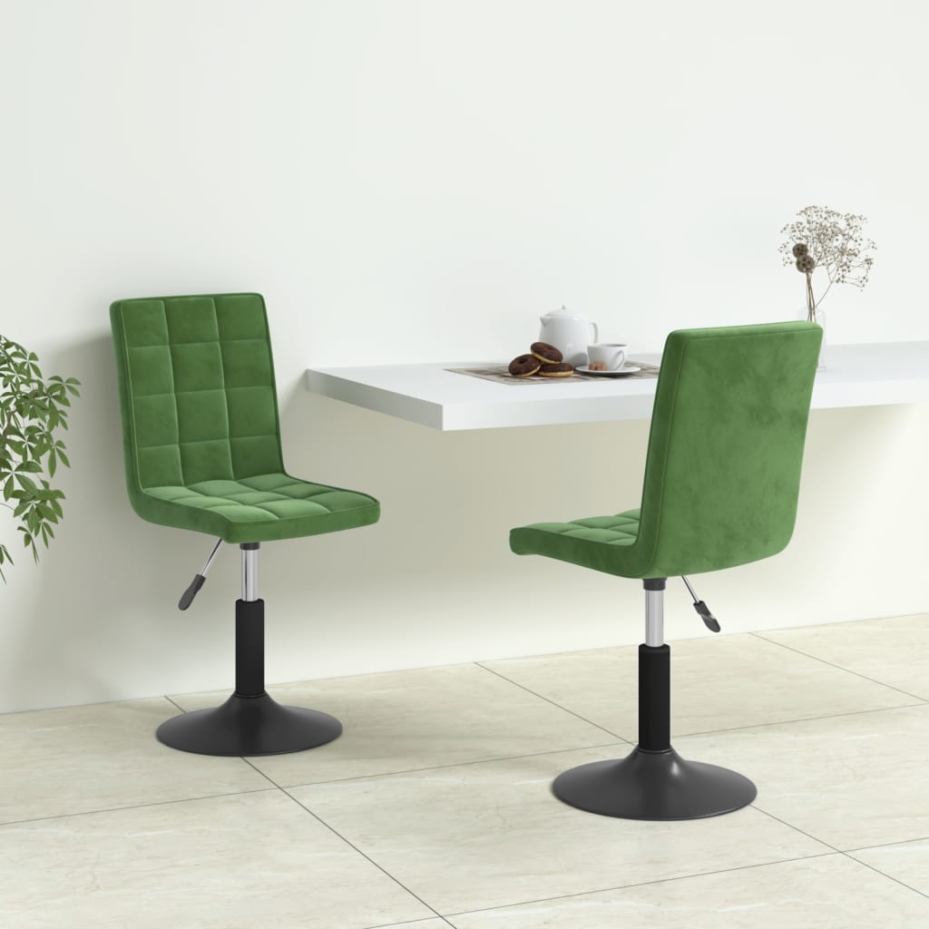 Vetonek Sillas de comedor giratorias 2 unidades terciopelo verde oscuro