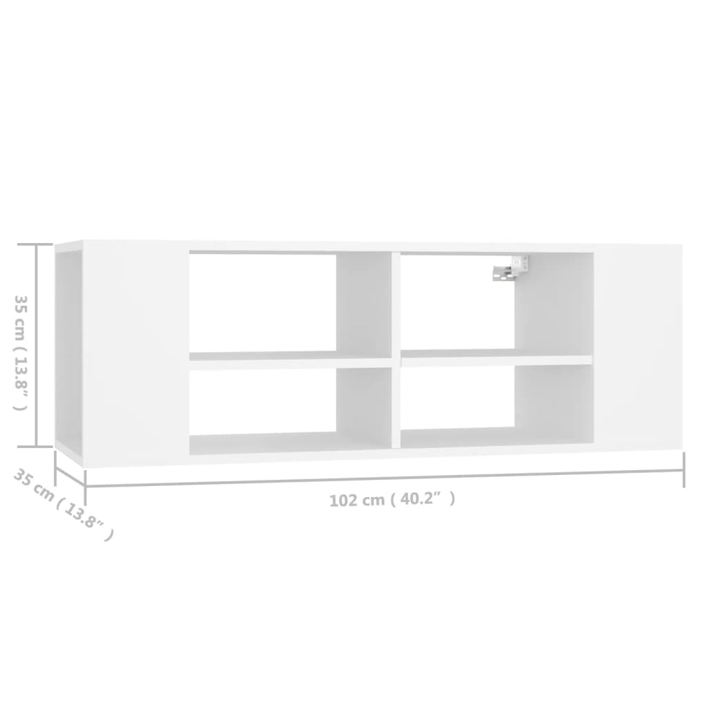 Mueble de pared para TV madera blanco 102x35x35cm vidaXL